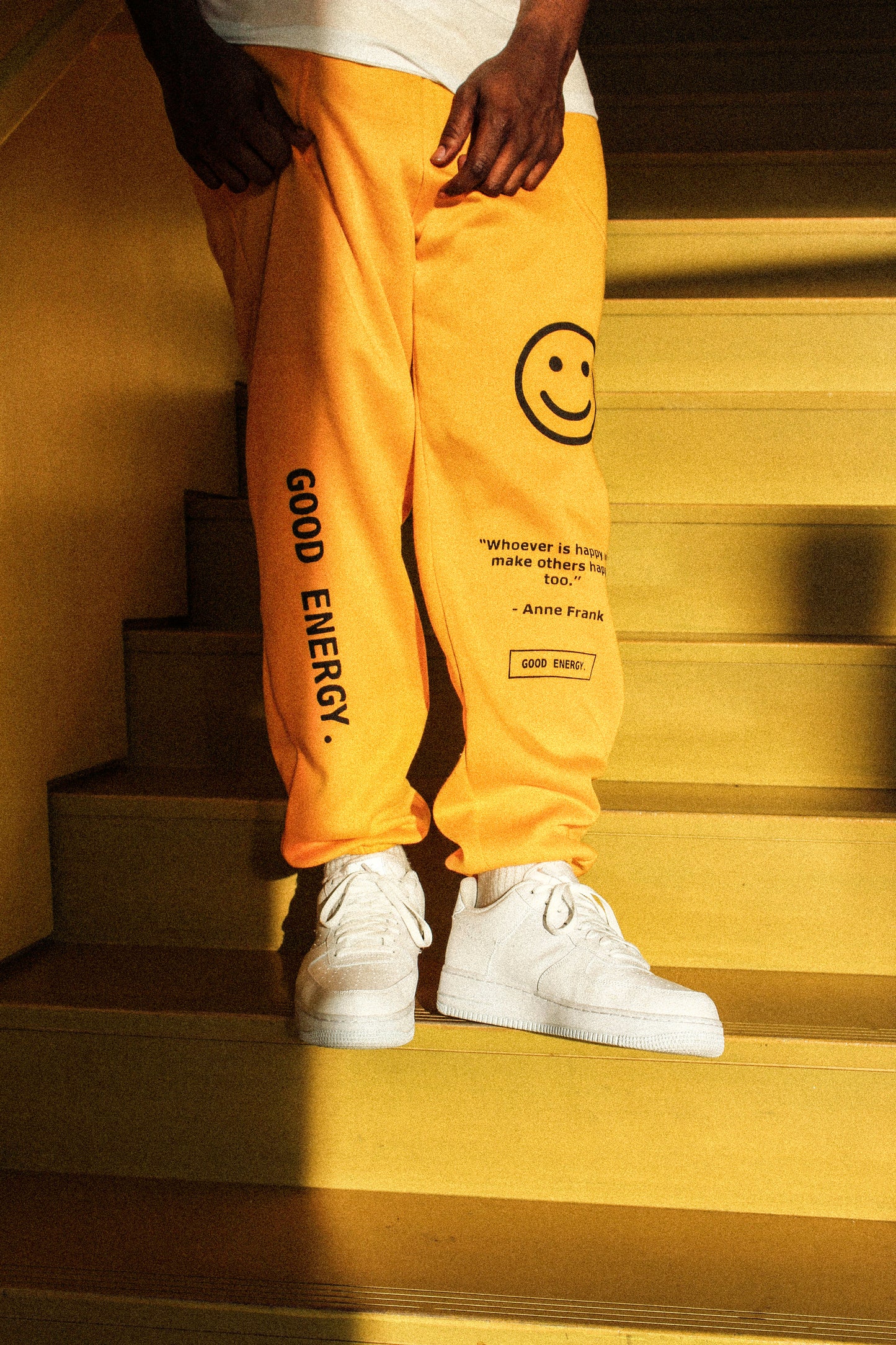 Yellow "Happy" Sweats